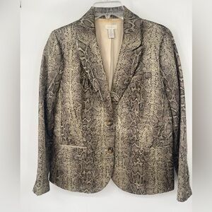 Chico's Brown Snake Print Blazer